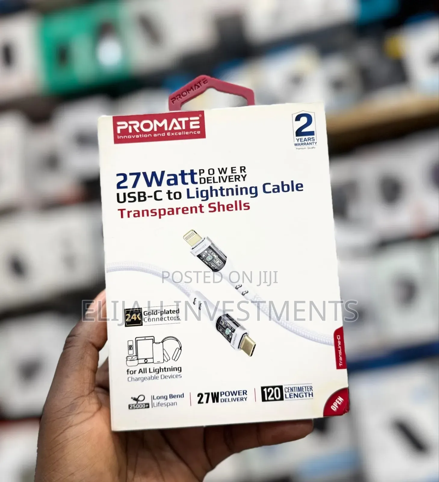 Promate 27w Power Delivery Usb-C to Lightning Cable