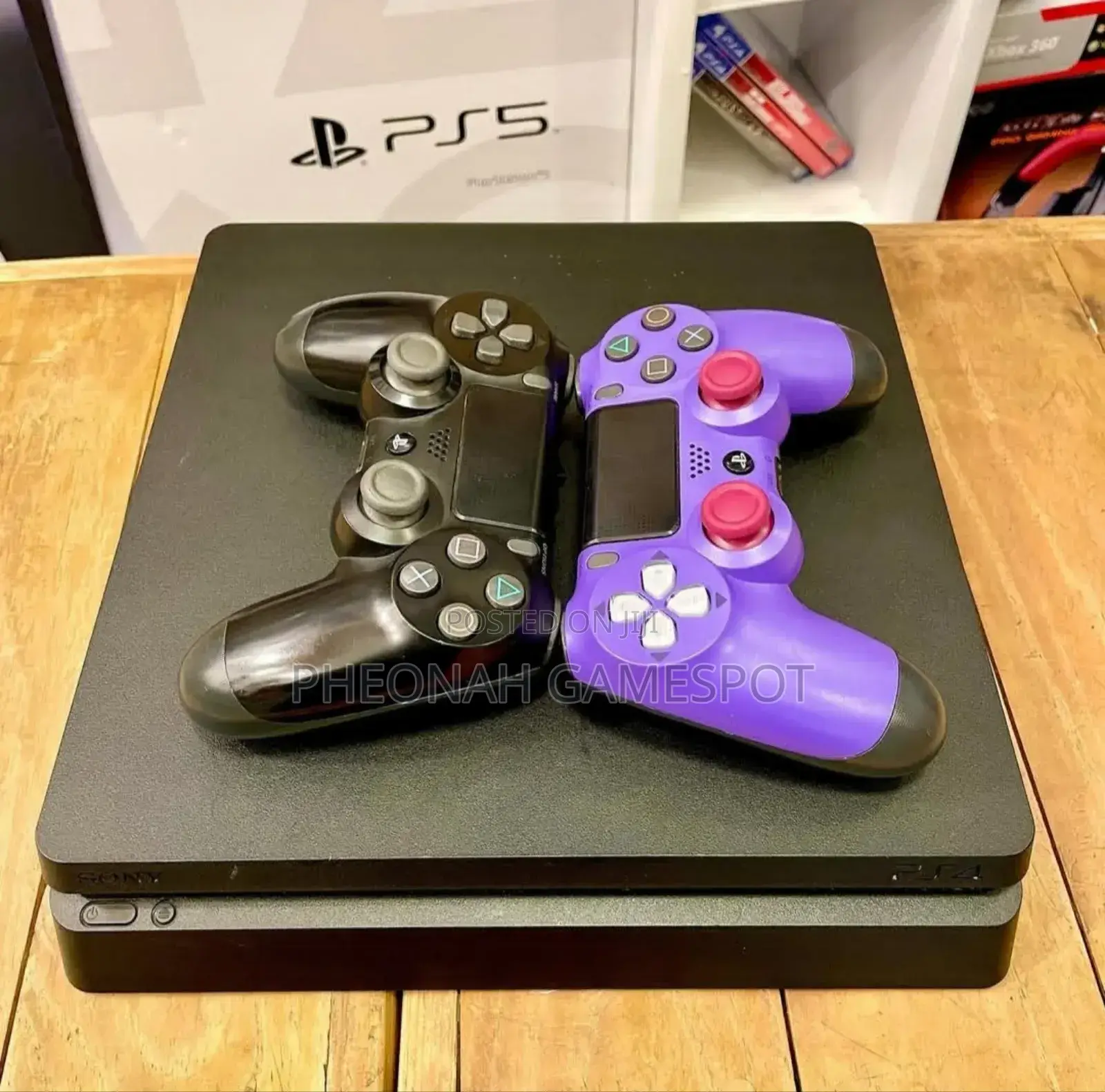 Uk Used Playstation 4 Slim. Comes With 14 Games And 2 Controllers