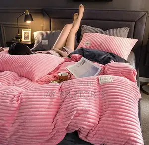 Pink Coral Velvet Duvet With 2 Pillow Cases