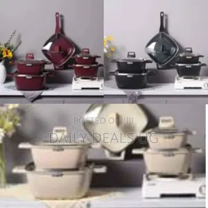 10pcs Square Casserole Non Stick Soup Cooking Pots Marble Fry Pan
