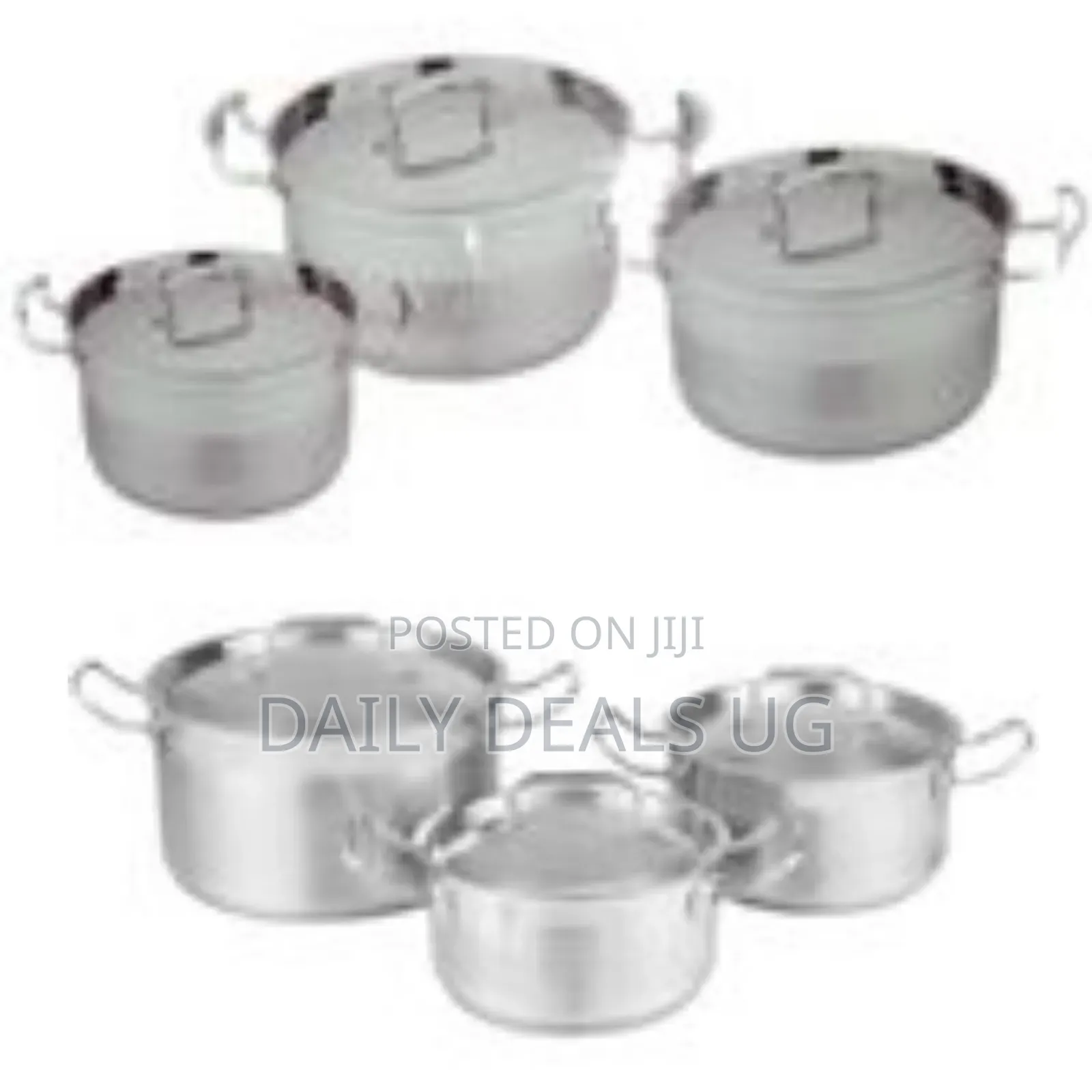 6 Pieces of Heavy Stainless Steel Saucepans Cookware, Silver