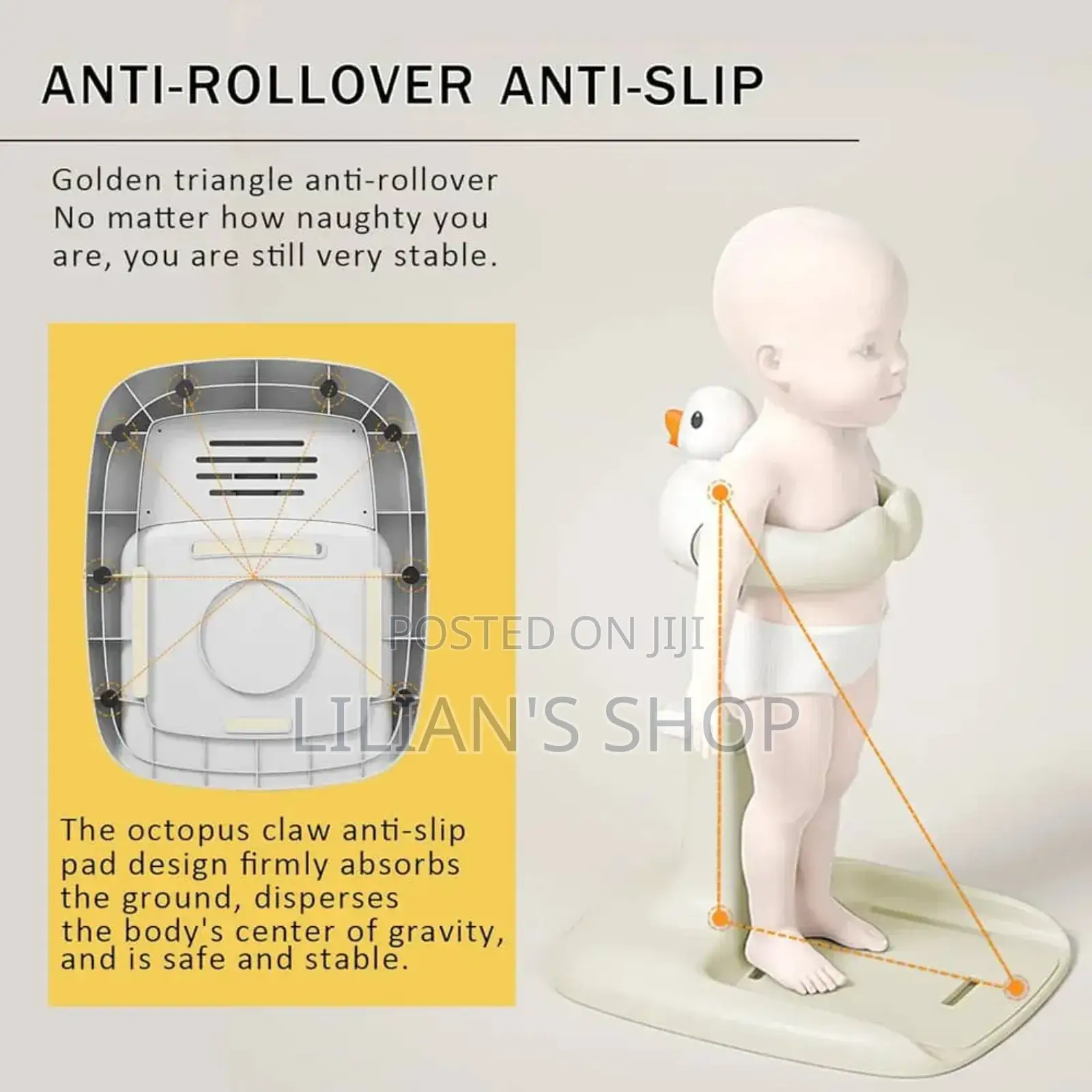 Adjustable Height Baby Shower Stand With Anti-Slip Base