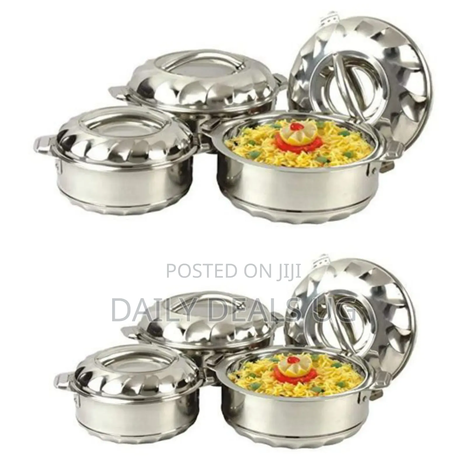 3pc Stainless Steel Insulated Hot Pot Dishes Lunch Food Carrier