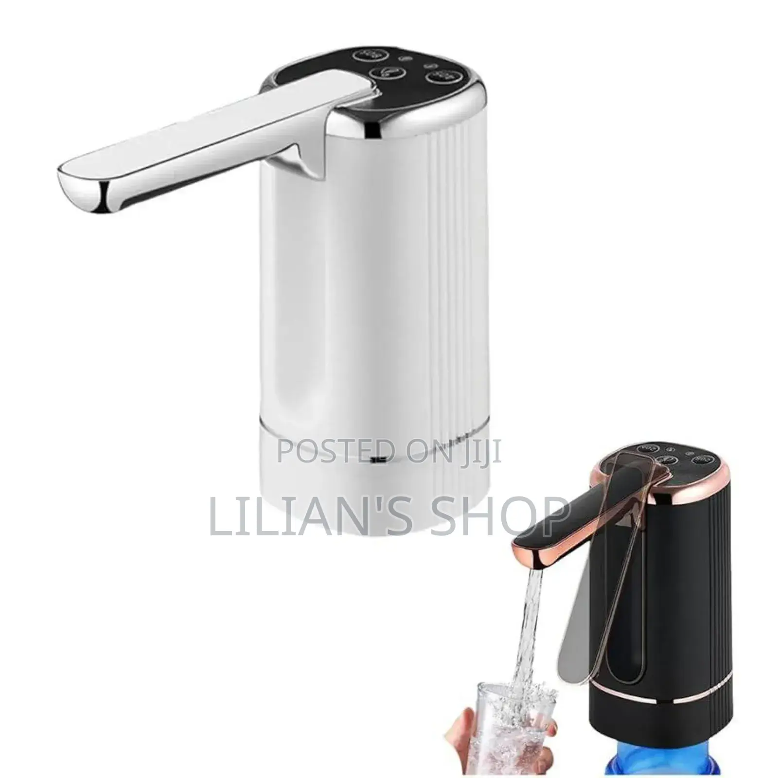 Automatic Water Dispenser Pump Black White.