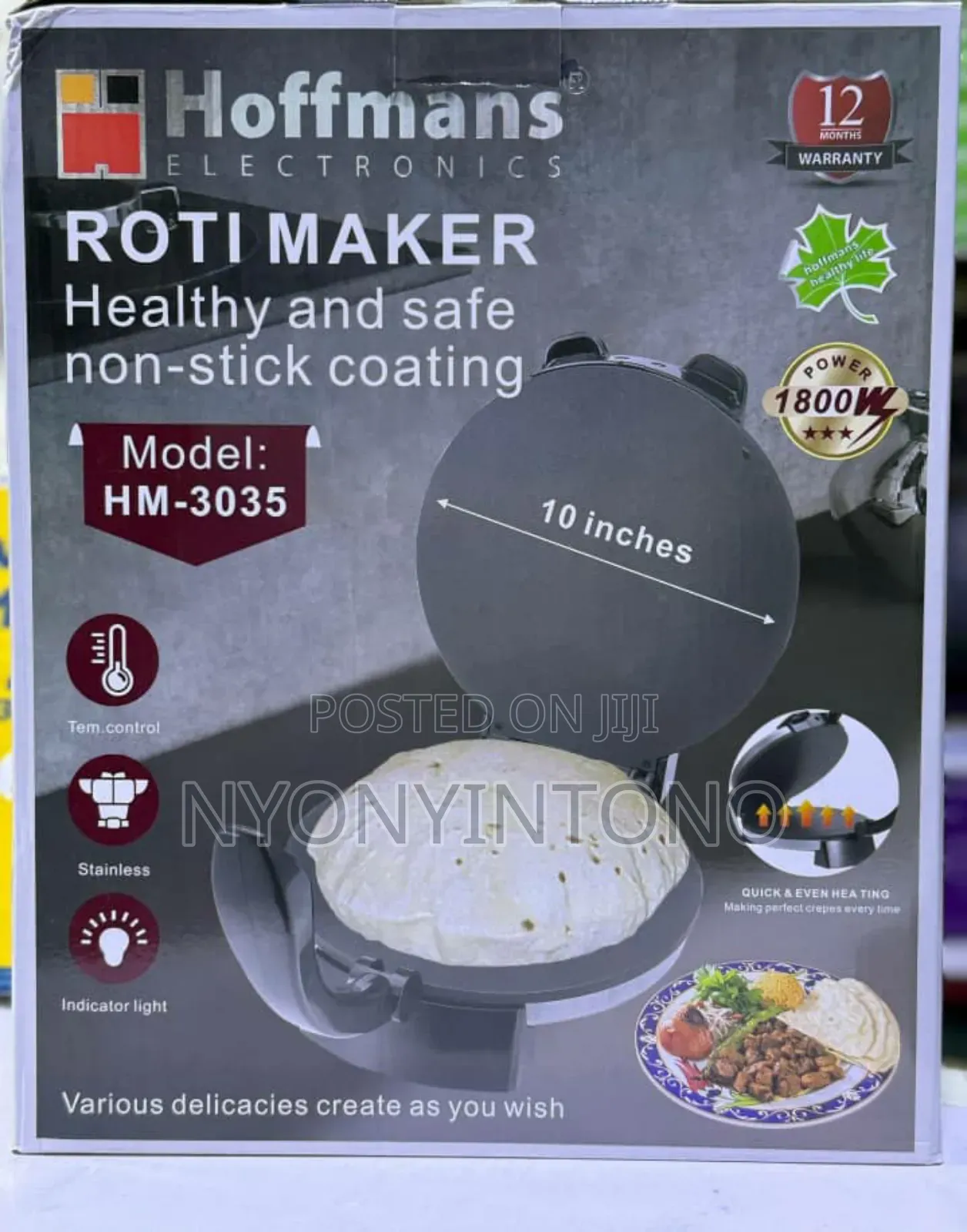 Hoffmans 10" Non Stick Chapati Maker