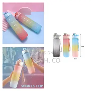 1l Time Marked Fitness Jug Outdoor Frosted Water Bottle