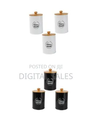 3 Piece Tea Sugar Coffee Canister Sealed Jar Storage Container Cans-