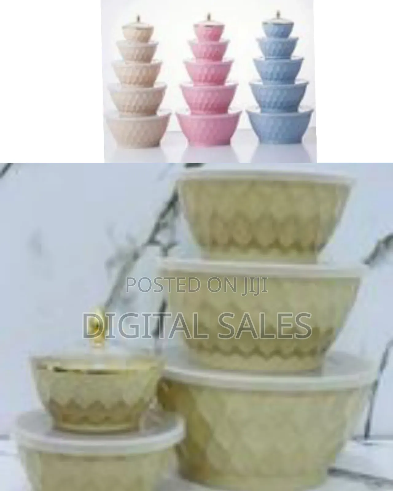 Salad Bowl Set With Lid, 5-Piece Plastic Mixing Bowl, Stackable Mixing