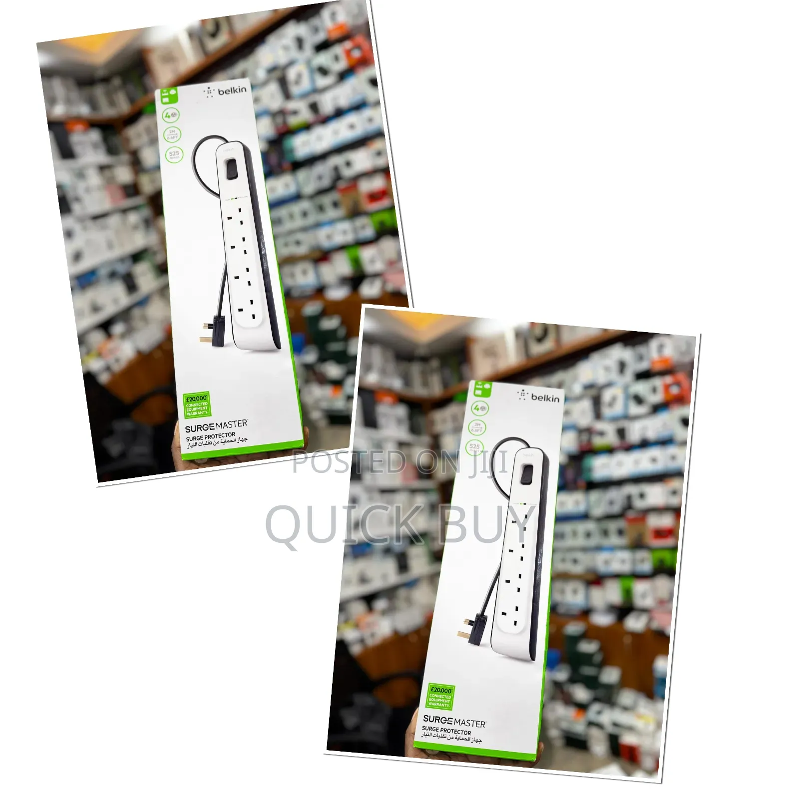4-Outlet Surge Protection Strip With 2m Power Cord Belkin