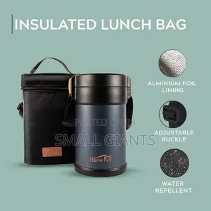 Home Puff Double Wall Lunch Box With Insulated Bag