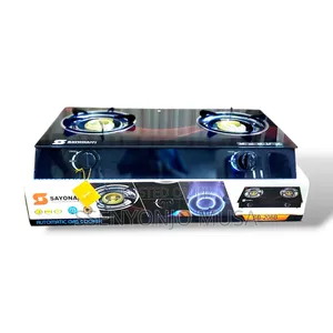 Sayona Sb-208b Auto Ignition Gas Cooker-2 Burners, Glass Top