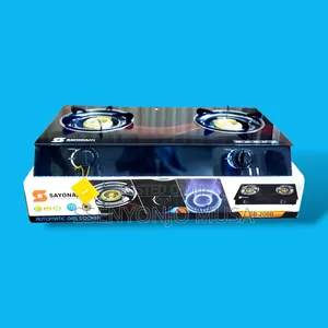 Sayona Sb-208b Auto Ignition Gas Cooker-2 Burners, Glass Top