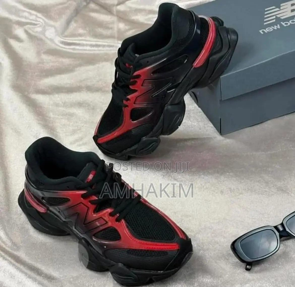 Classic New Balance 9060 Black Red Gradient Sneakers in Stock