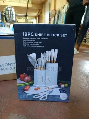 19-Piece Kitchen Utensil and Knife Block Set.