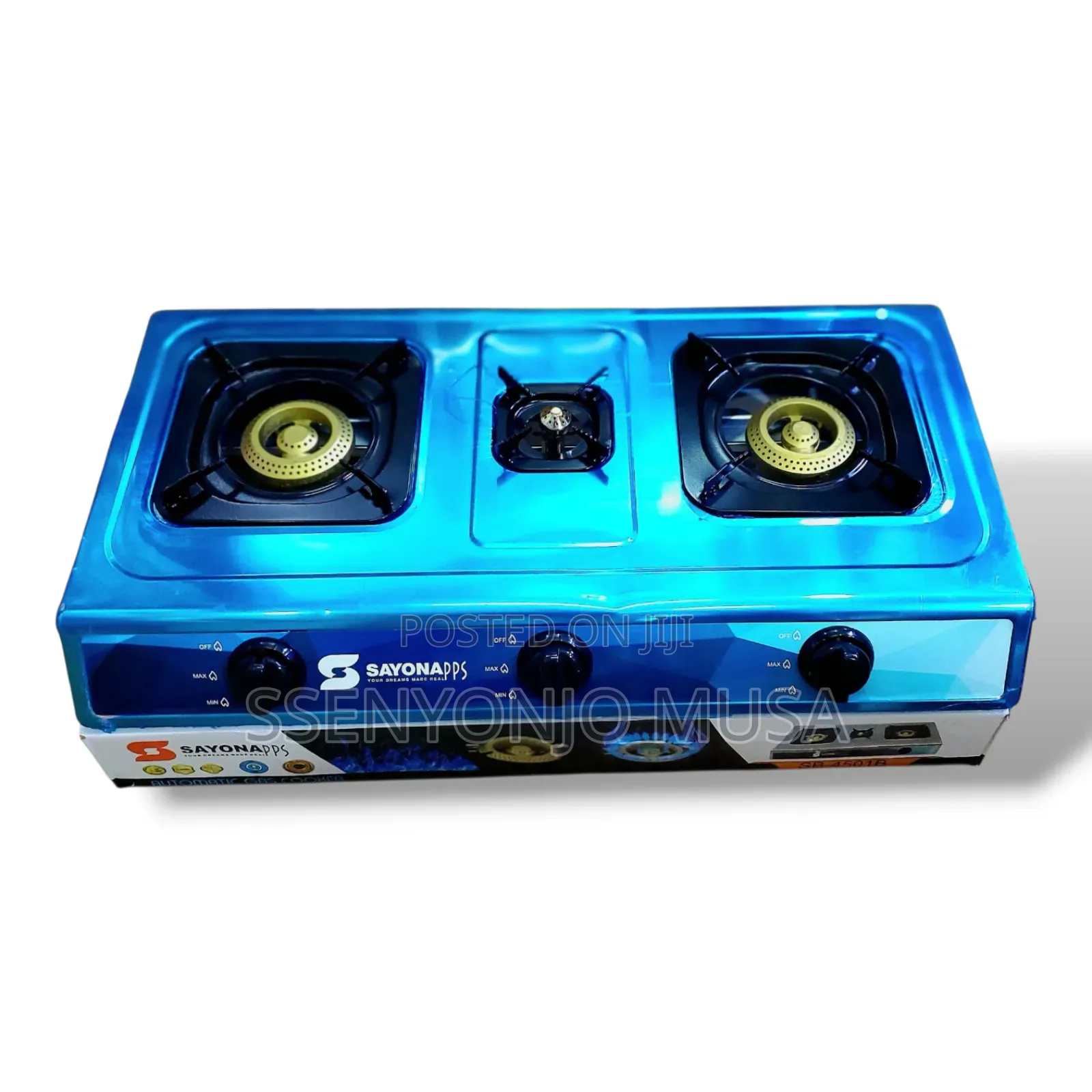 Sayona Sb-4501b Triple Burner Gas Cooker | Auto Ignition | Stainless.
