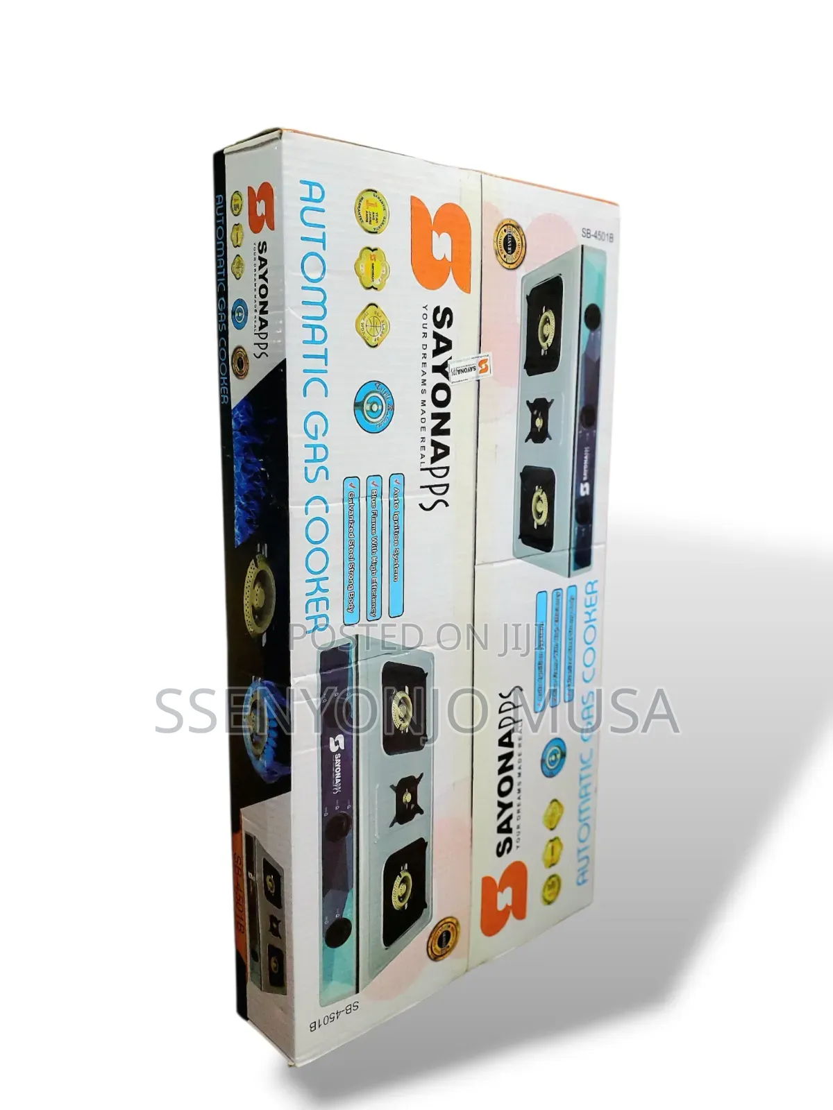 Sayona Sb-4501b Triple Burner Gas Cooker | Auto Ignition | Stainless.
