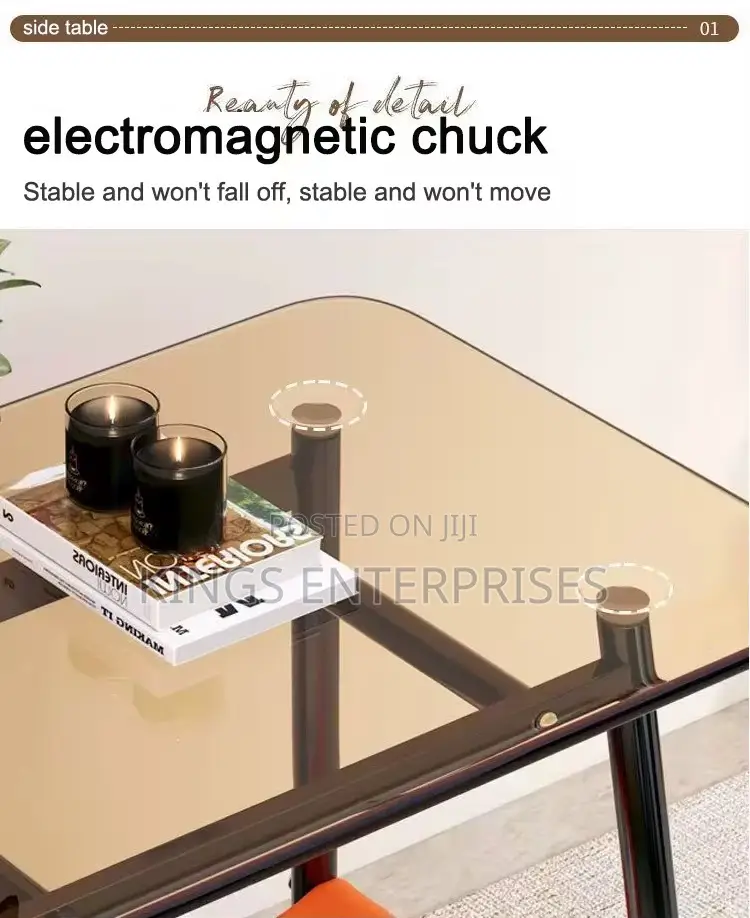 Modern Double-Layer Glass Sofa Side Table