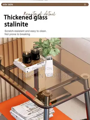 Modern Double-Layer Glass Sofa Side Table