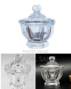 Vintage Baccarat Crystal Lidded Candy Dish Jar in Hexagonal Shape