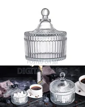 Lined Glass Sugar Bowl- Colorless