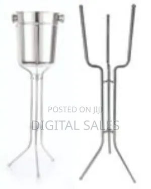 Stainless Steel Space Saving Chrome Wine Bucket Stand Only Champagne