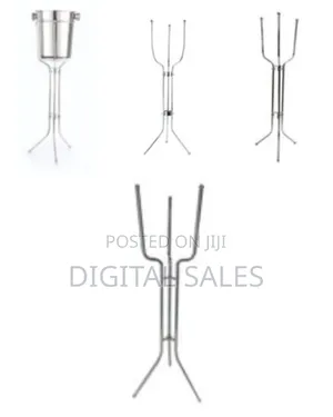 Stainless Steel Space Saving Chrome Wine Bucket Stand Only Champagne