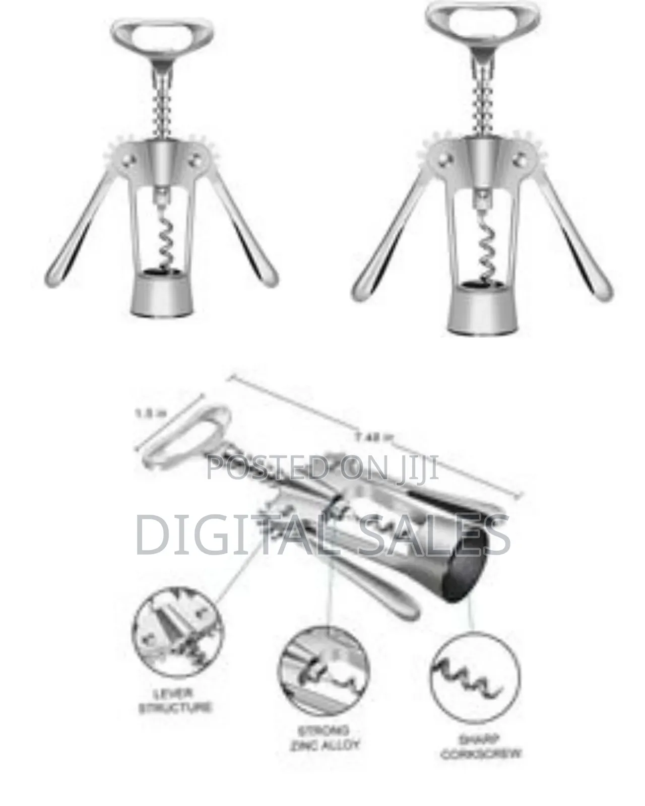 Mosaic All in One Wine Cork Screw Bottle Opener - Wine Opener, Wing