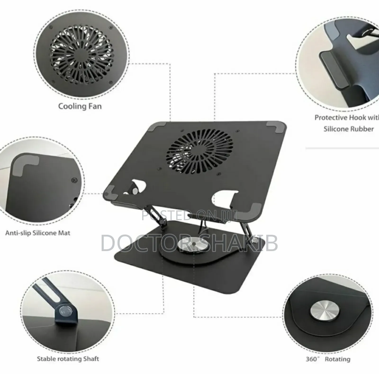 Strong 360° Rotating Laptop Stand With Fan