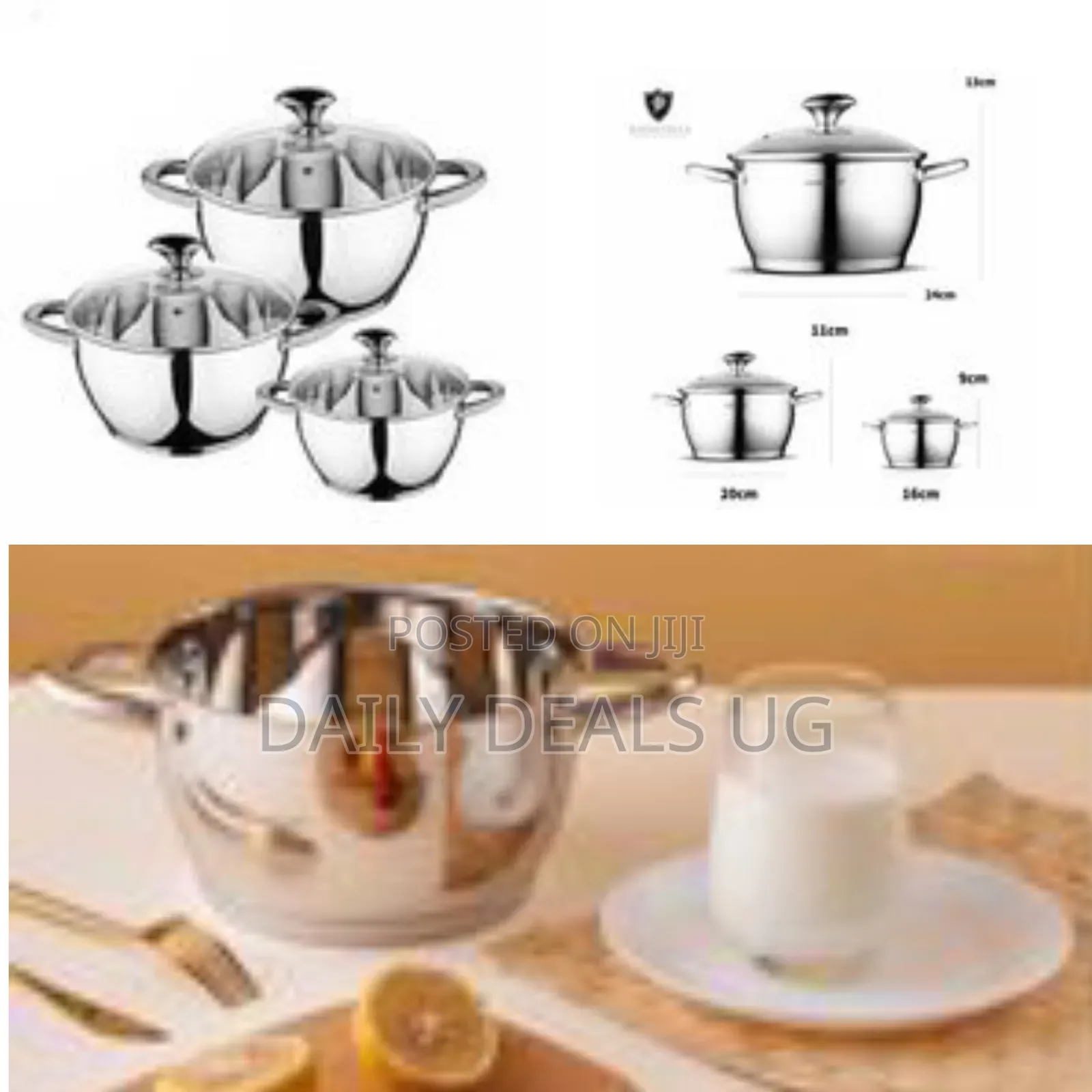 Kaisa Villa 6 Pieces of Stainless Steel Saucepans Cookware Induction