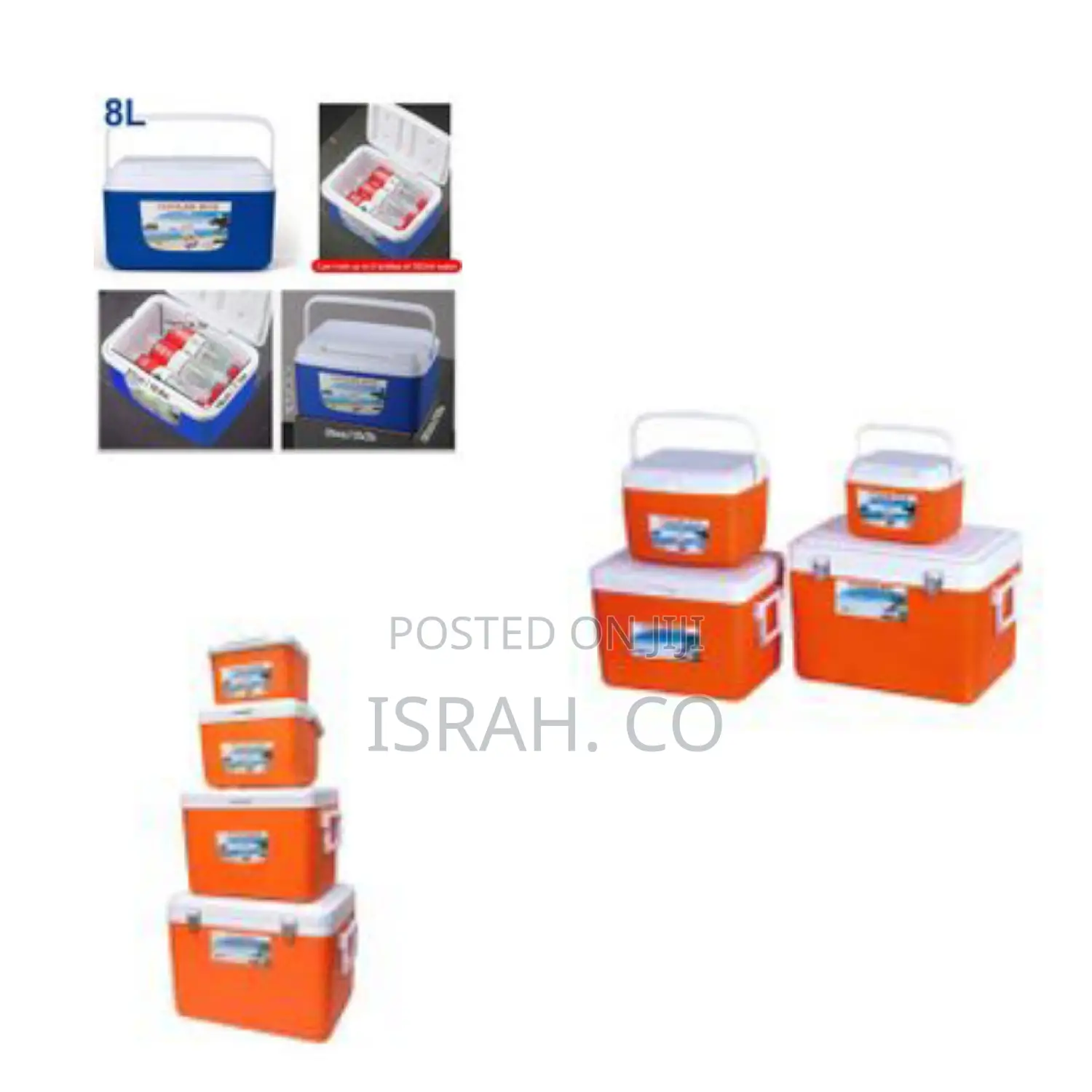 Set of 5l 13l 27l 45l Plastic Cooler Box,