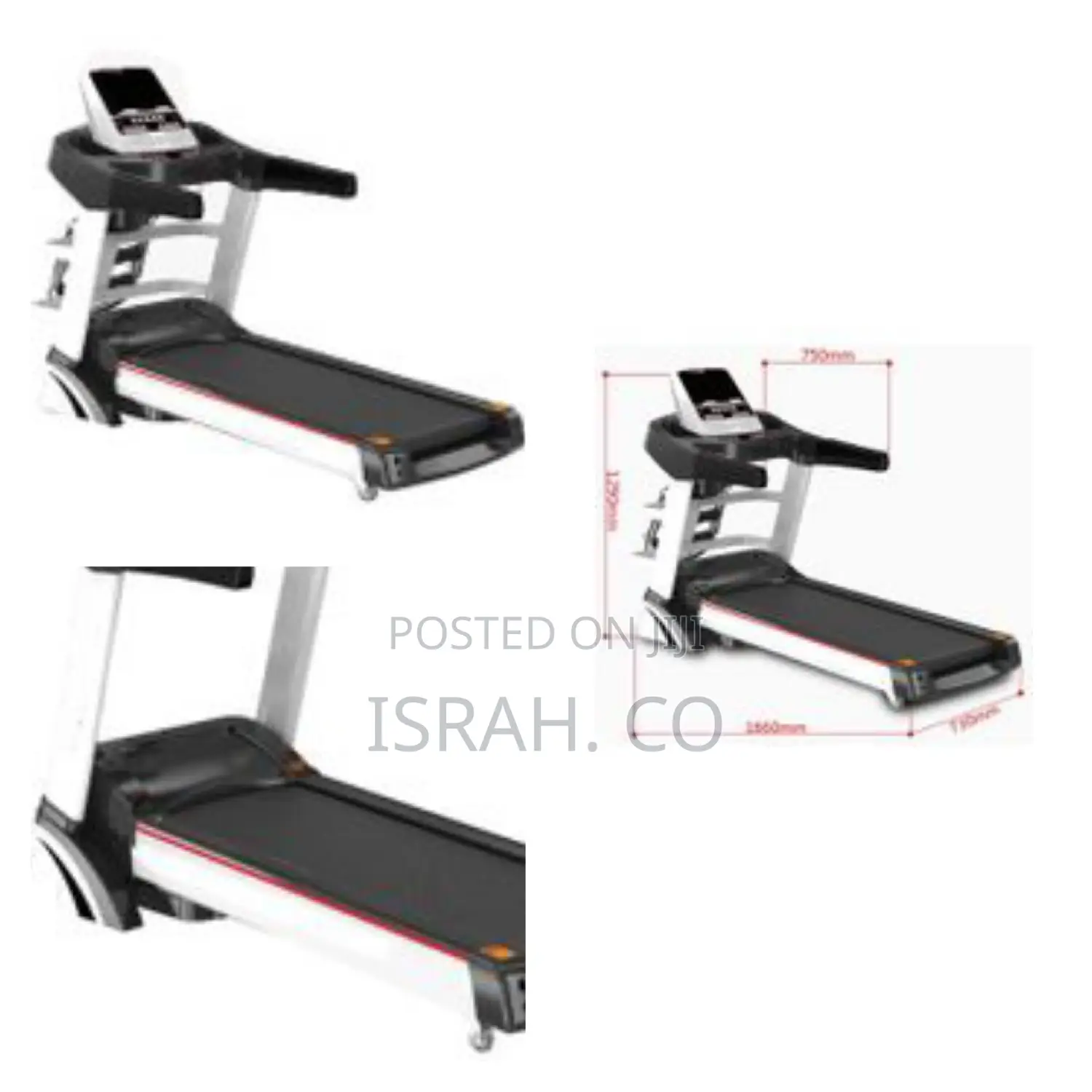 Treadmill 5.0hp Ac, LCD Screen Wifi 3 Speed Range Running Surface 1500