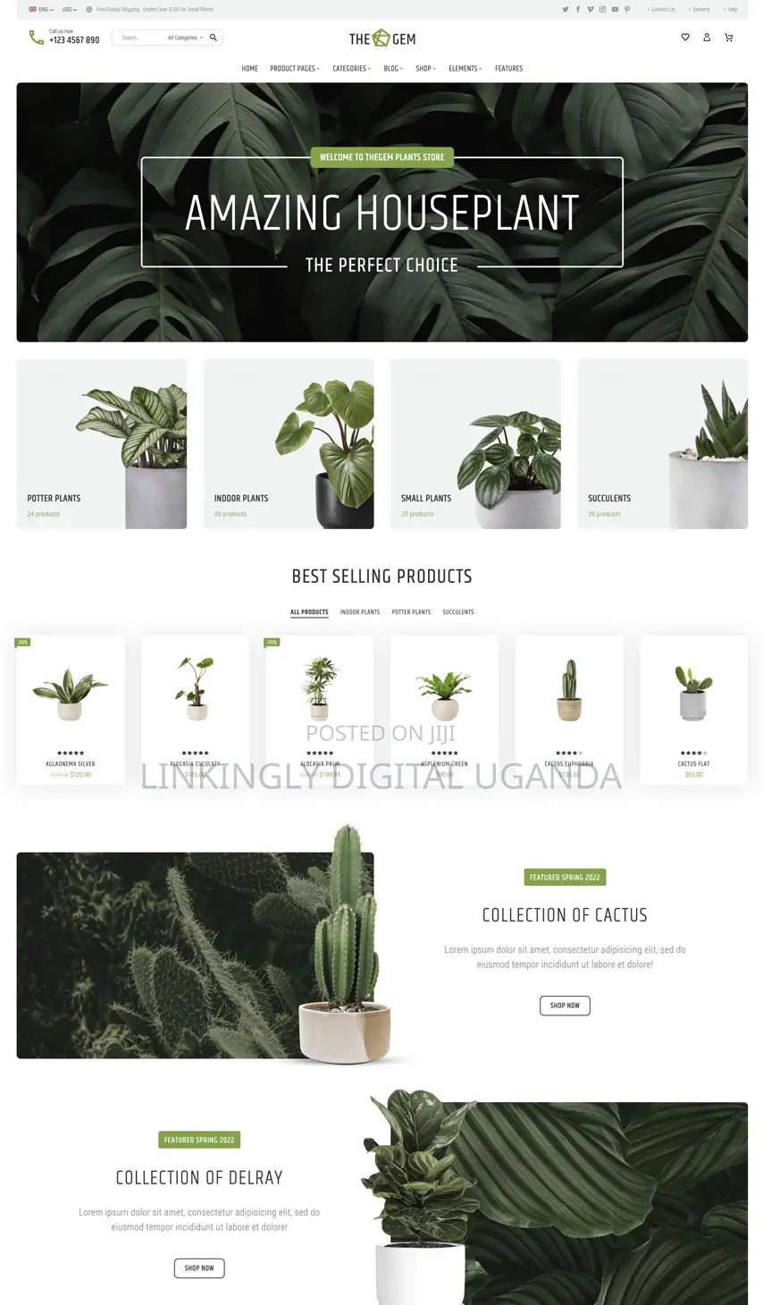 Create Your Dream Home Plants Shop Website Today; Free Seo Hosting