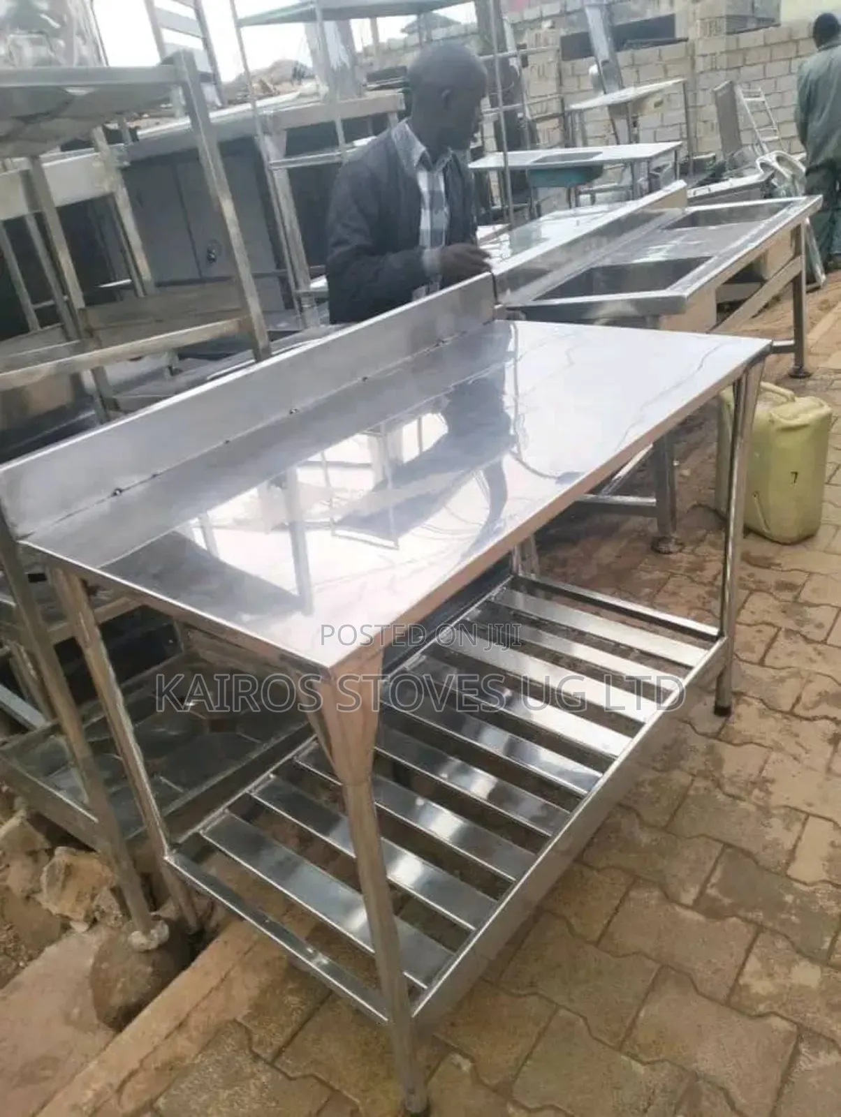 Stainless Steel Table With Back Holder