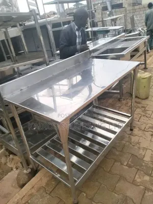 Stainless Steel Table With Back Holder