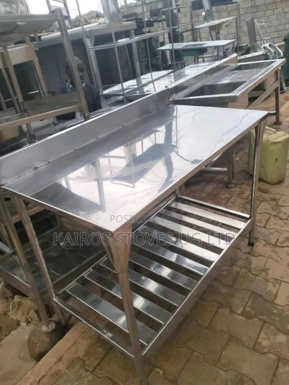 Stainless Steel Table With Back Holder
