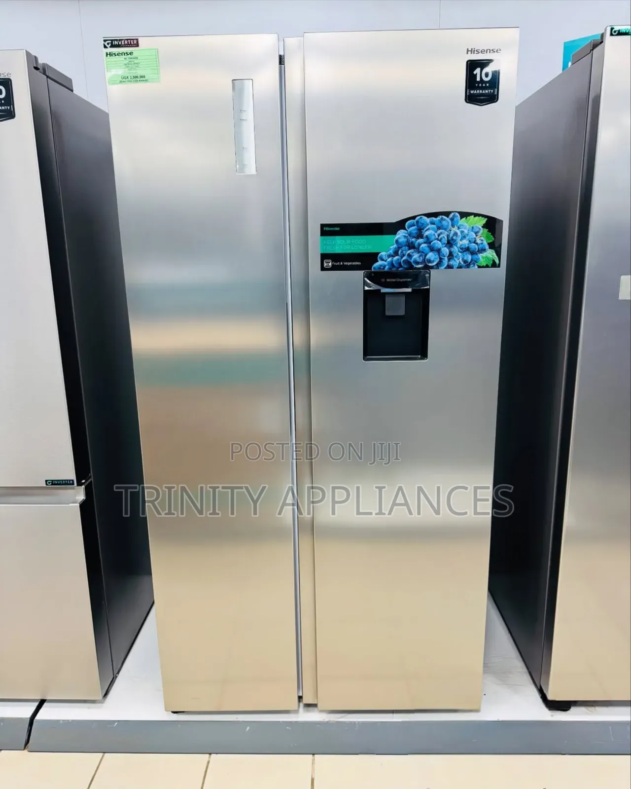 Hisense 750 Litres Side by Side Refrigerator Rc-750 Silver