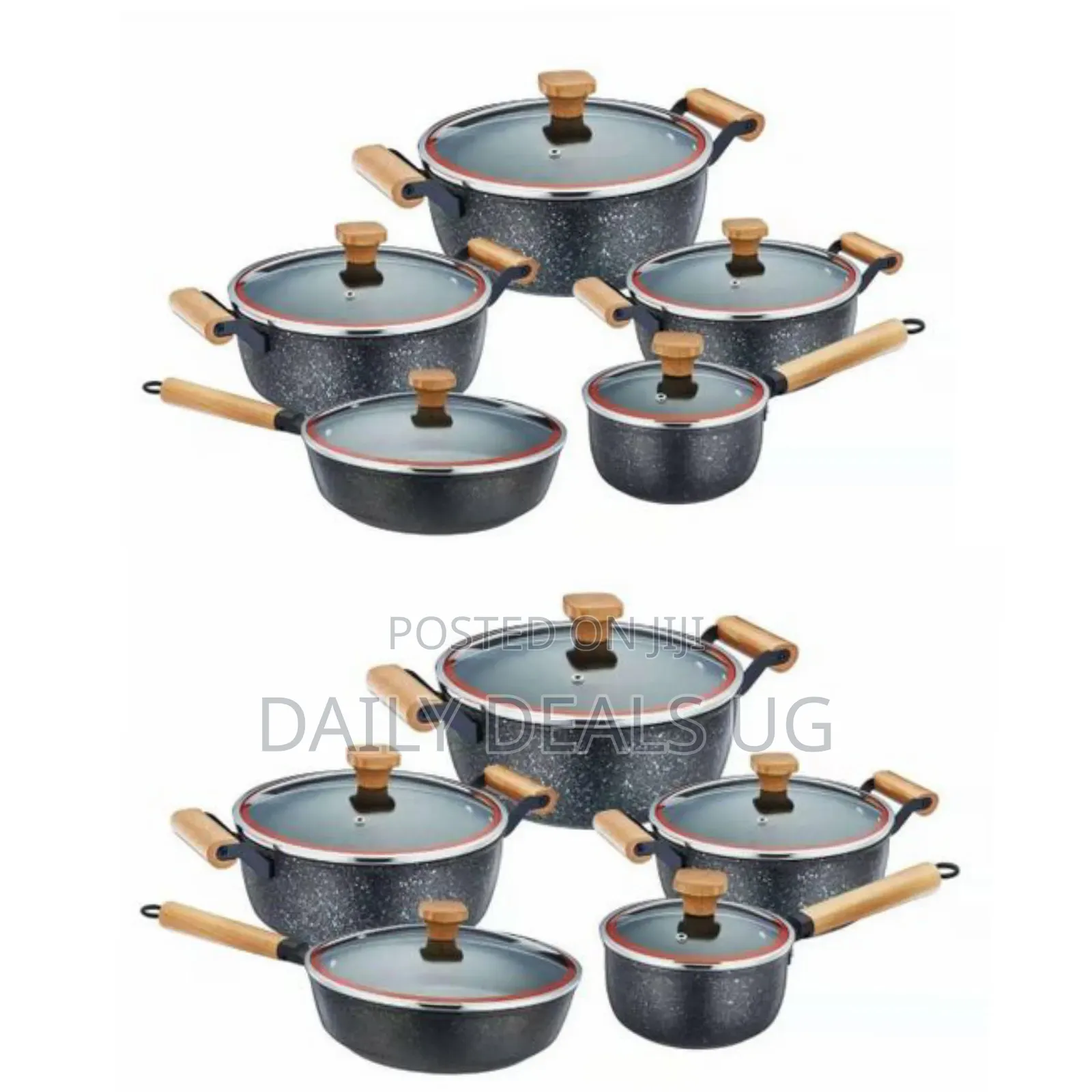 10 Pc Non Stick Cookware Set With Wok Pan Cast Aluminum Cooking Pot in ...