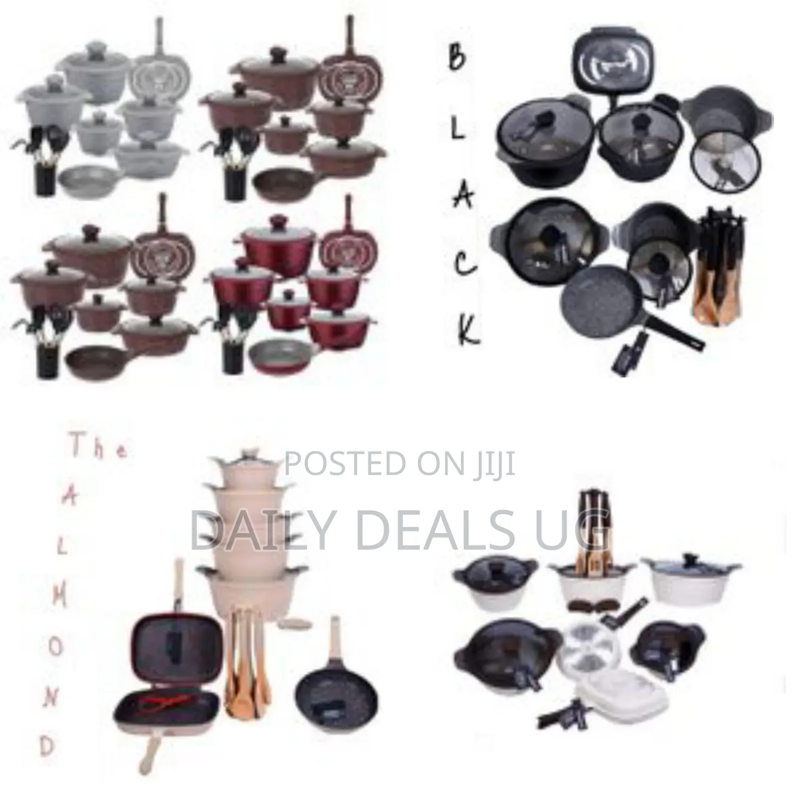Rockland 22 Pieces of Granite Aluminium Non Stick Casserole Pot Bowl