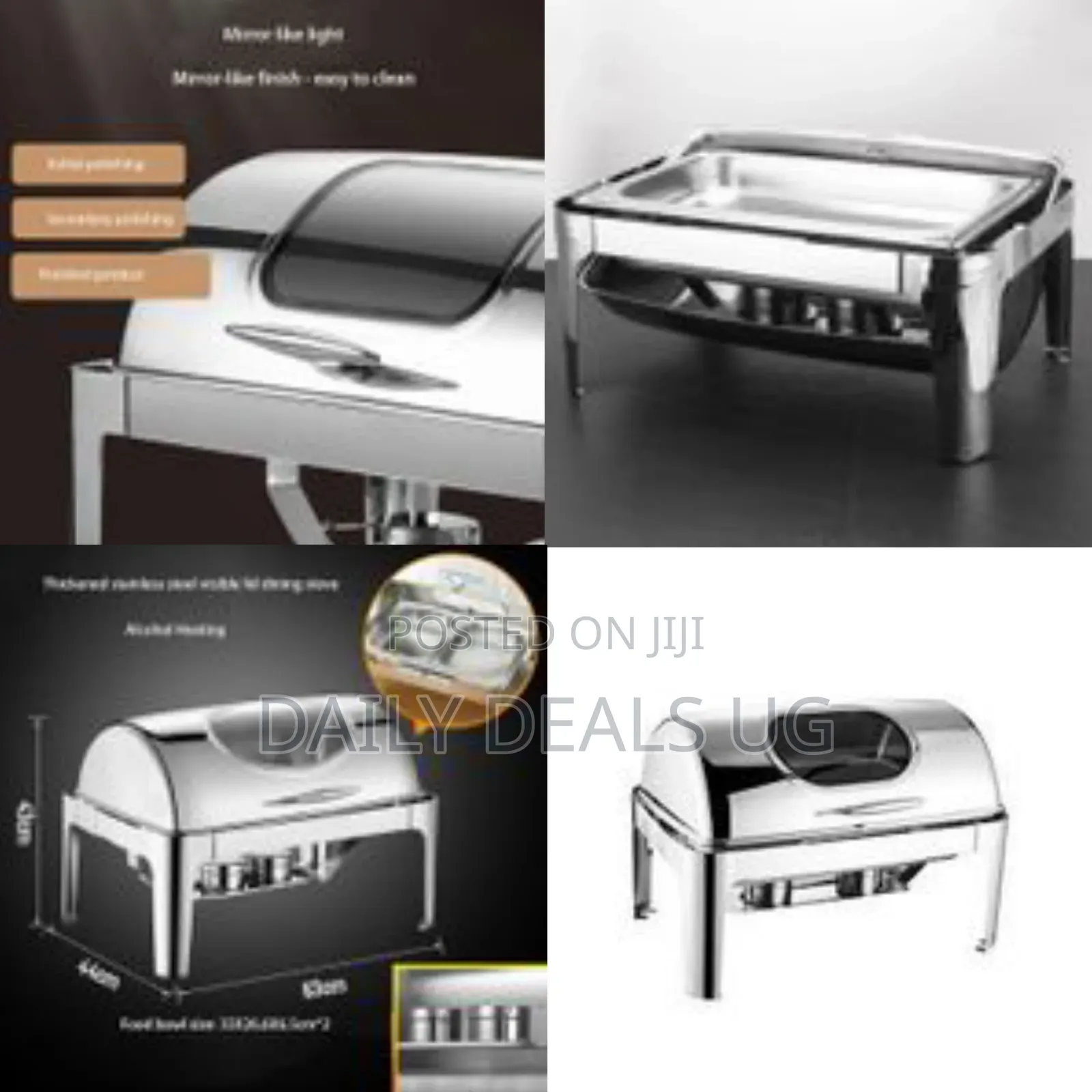 11l Chafing Dish Stainless Steel Buffet Tray Set, 180° All-Steel