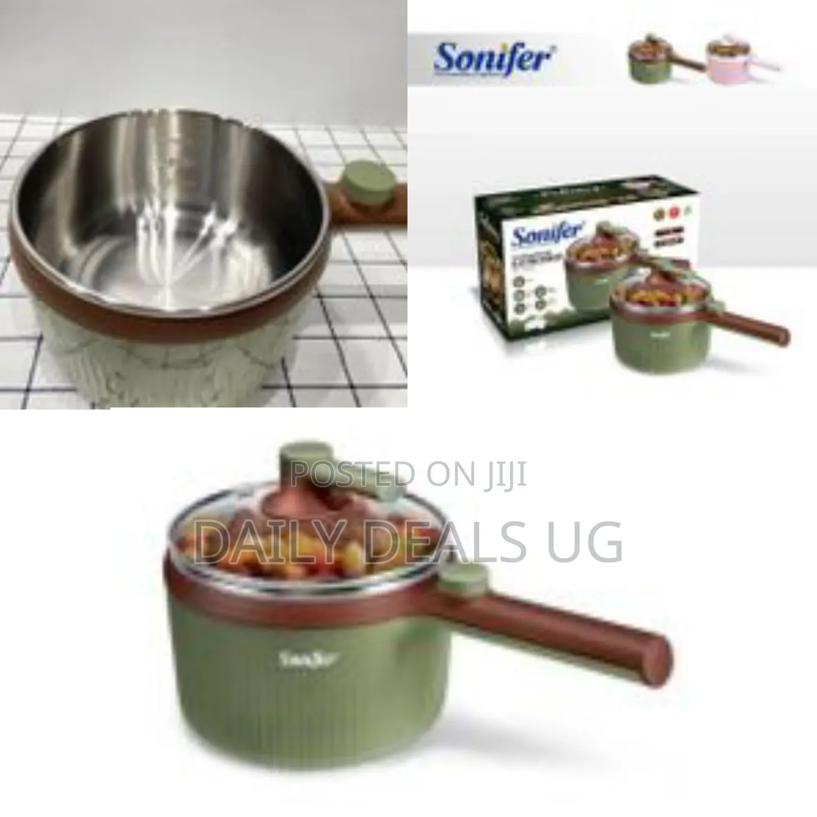 Sonifer 1.2l 2 Gears Stainless Steel Soup Noodle Pot Mini Skillet