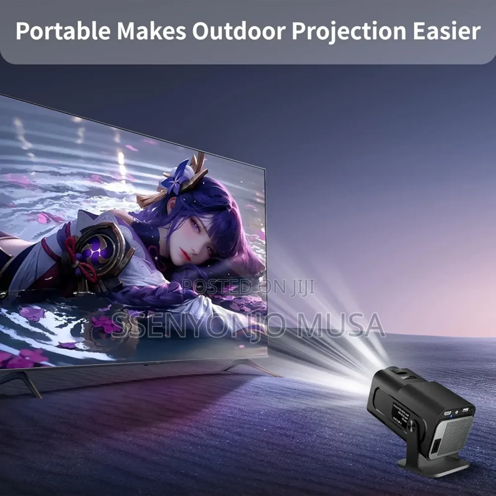 Mini Projector 1080p, 300 Ansi, Wifi6 Bt5.0, Android 11 – Black