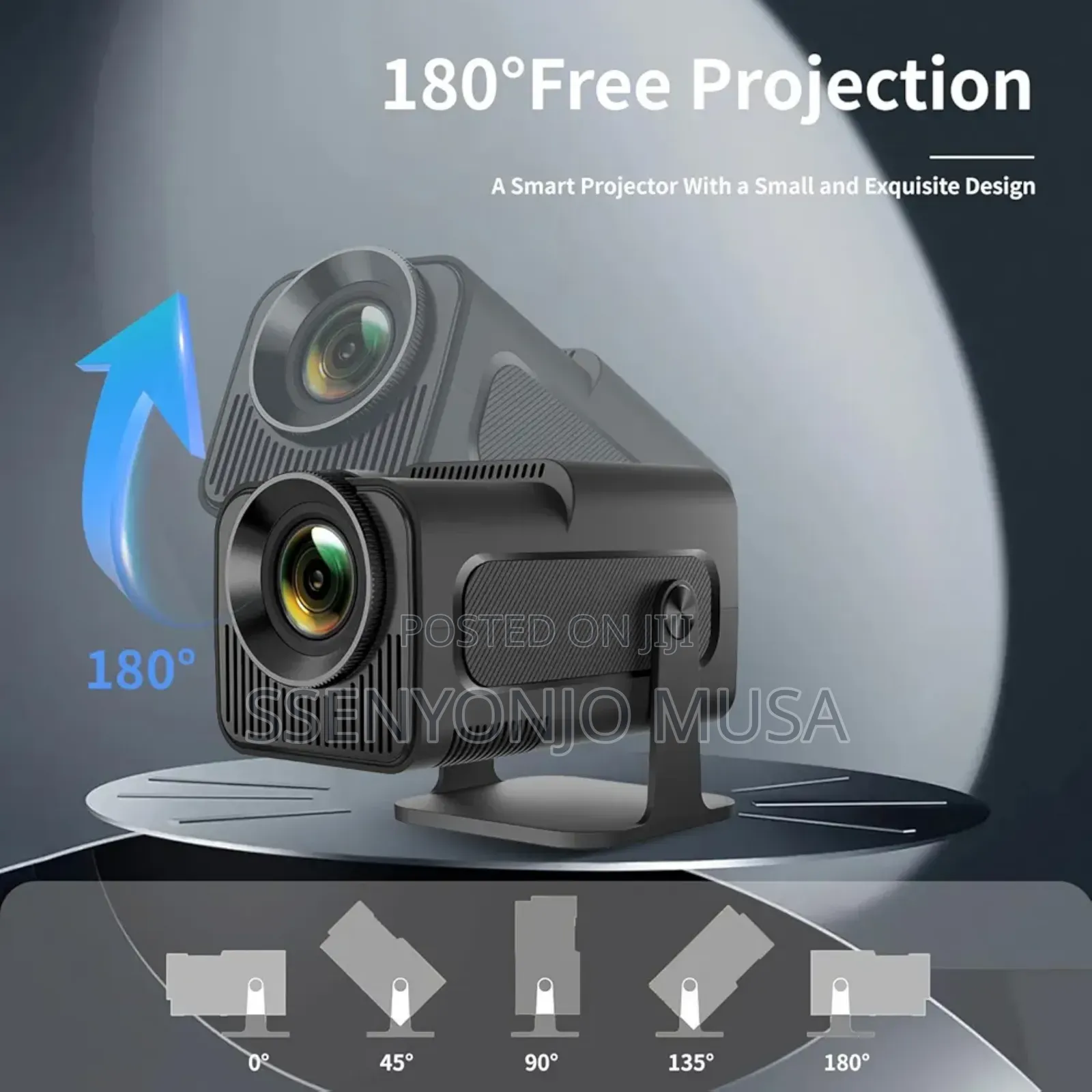 Mini Projector 1080p, 300 Ansi, Wifi6 Bt5.0, Android 11 – Black