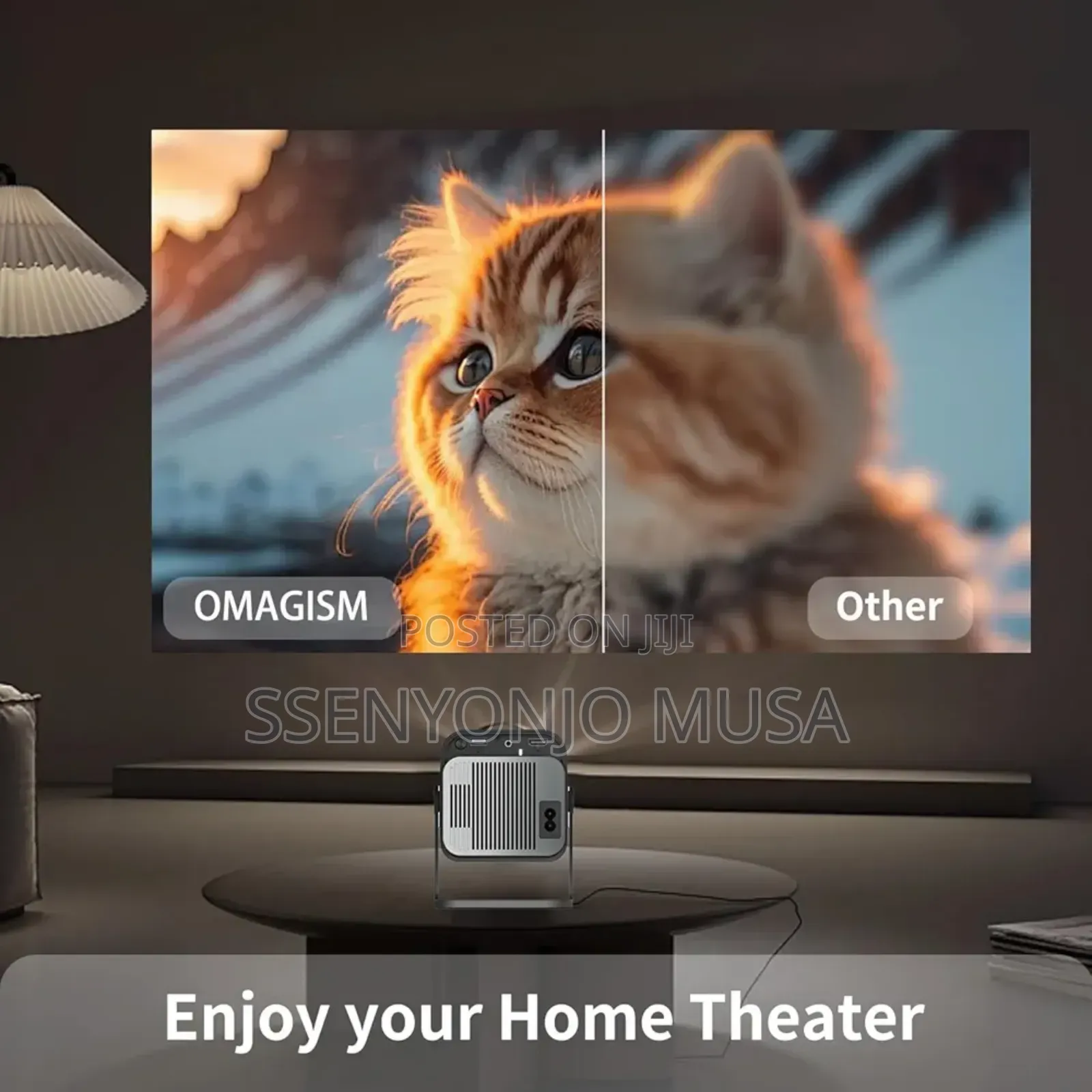 Mini Projector 1080p, 300 Ansi, Wifi6 Bt5.0, Android 11 – Black