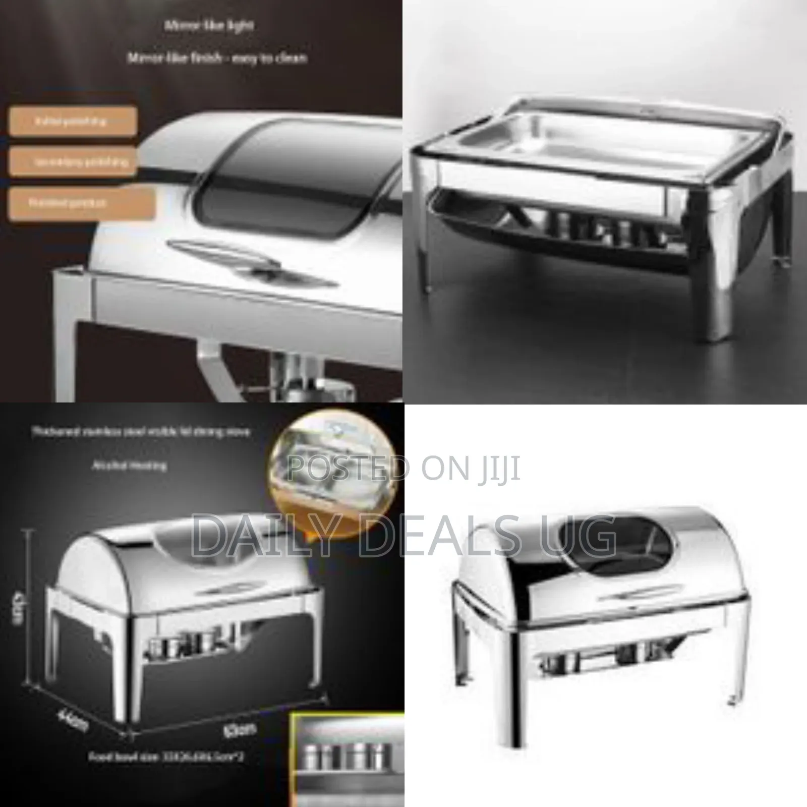 9l Single Food Pan Chafing Dish Stainless Steel Buffet Tray Set, 180°