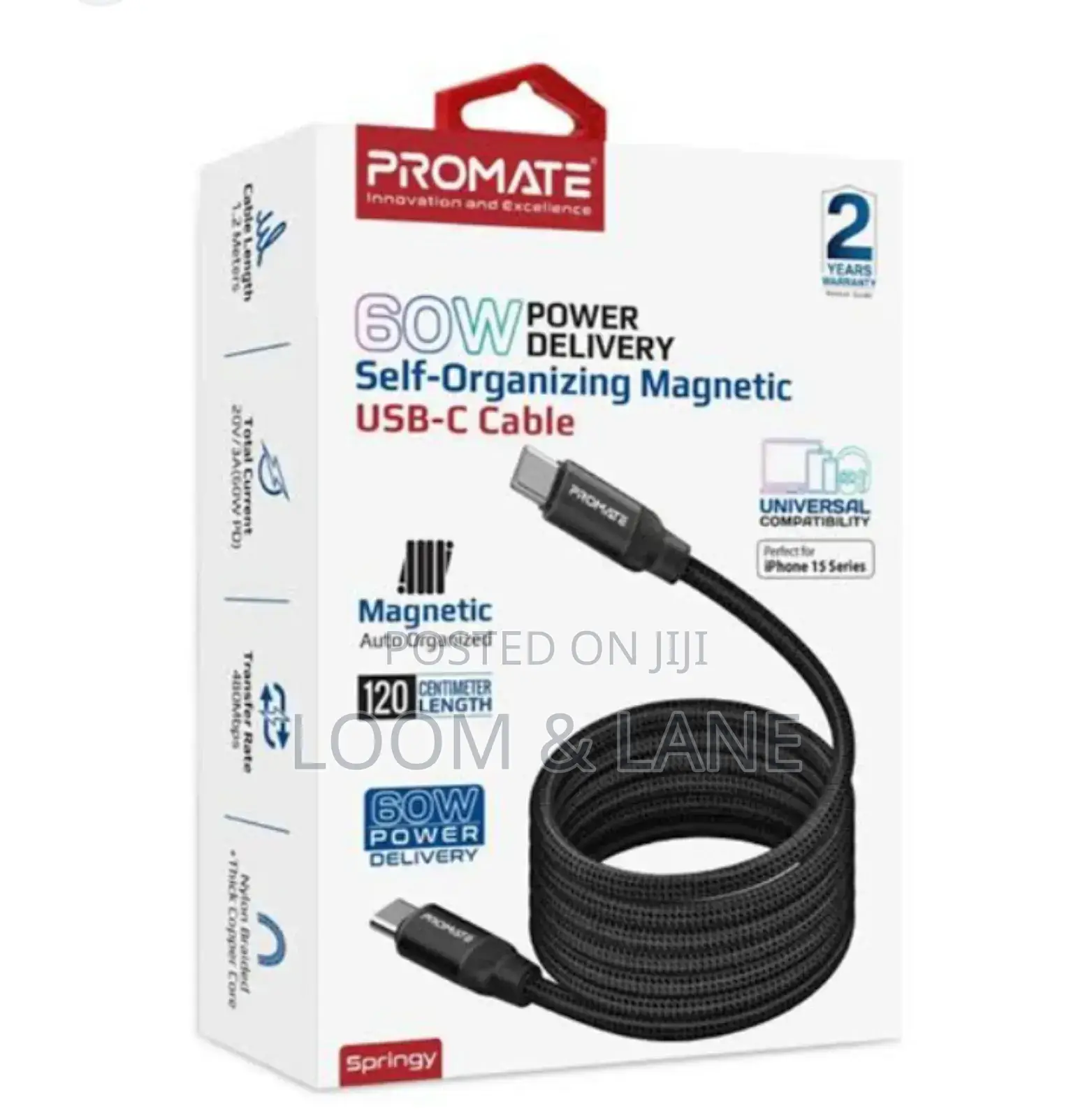 Promate 60w Power Delivery Usb-C Cable
