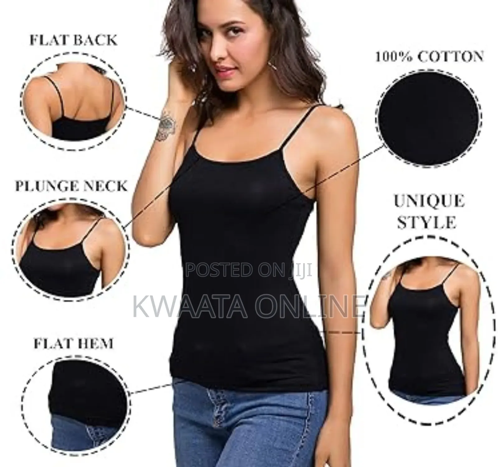 Women's Basic Cami Camisole Stretchy Spaghetti Strap Tank Top