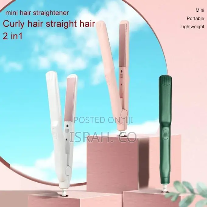 Compact Travel Mini Flat Hair Irons Heat 2 in 1 Hair Straightener
