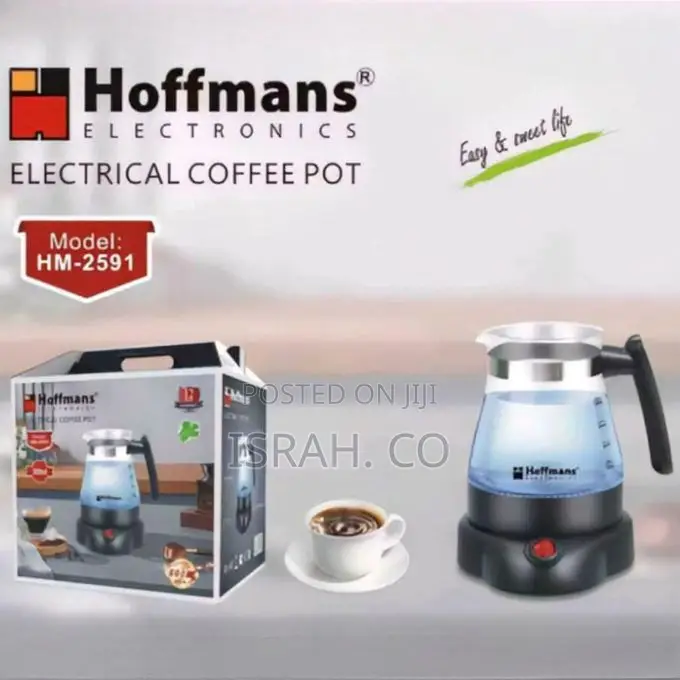 Hoffmans 800ml Grand Electronic Coffee Pot Glass Coffee Maker Kettle