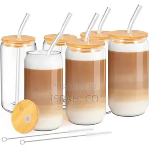 Glass With Lid and Straw