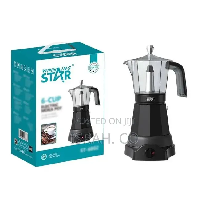 Winning Star 6 Cups, Electric Moca Pot Small, Italian